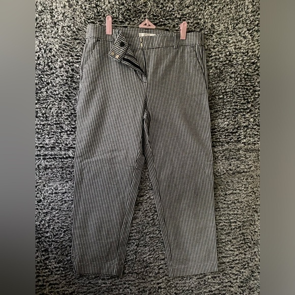 Women’s Checkered Pants Size 10 Bleu & White - Picture 1 of 8